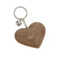 Portachiavi cuore in strass, anello chiave amore in pelle scintillante con ciondolo campana. - Stile 7
