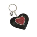 Portachiavi in pelle con cuore di strass scintillanti, elegante accessorio per chiavi. - Stile 14