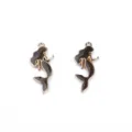 Gold Mermaid Alloy Pendant DIY Earring Charm Black Enamel Jewelry Making Accessory Variant 01 - Mermaid / Black