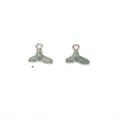 Green enamel mermaid whale tail charms diy alloy jewelry earrings pendants pair 2pcs - Mermaid Skirt / Green