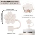 Siliconen bloem rietje deksel detail met 2,5 cm grootte en 10 mm compatibiliteit, 3 st. - 10mm / Wit Enkel
