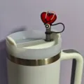 Cute medical heart stethoscope straw cover cap for tumbler cup accessories detail shot - Figure 12 (Straw and Cup Not Included)