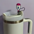 Cute medical thermometer shaped silicone straw cover detail for tumblers, durable dust plug. - Figure 11 (Straw & Cup Not Included)