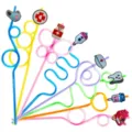 Colorful medical cartoon curly drinking straw variant with cute healthcare themed charms. - Style 2 / 24 Pcs/Set