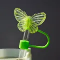 Tappo per cannnuccia farfalla silicone 10mm accessorio decorativo per tazza Stanley. - Verde Fluorescente (Fig.2)