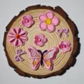 Set di toppe ricamate rosa con graziosi fiori e farfalle colorate DIY applicazioni. - Toppa Ricamata Rosa / Combo Rosa