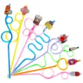 Colorful novelty medical theme crazy drinking straws set with cute cartoon charms for party decor. - Style 4 / 24 Pcs/Set