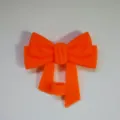 Silicone straw cover detail, bright orange bow shape, 10mm dust plug for tumbler cups. - Orange