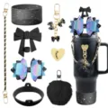 Set accessoires gourde Stanley housse silicone sangle noeud charm pompon tasse deko - Série 5