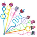 Valentine's day cute cartoon funny drinking straws party decorative accessories set for kids - Style 1 / 24 Pieces/Pack