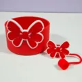 Ensemble de manchon et cache-paille en silicone rouge avec joli nœud pour accessoires - Combinaison 5