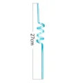 Blue transparent spiral straw 27cm long plastic bendy drinking straw for party decor - Single Straw