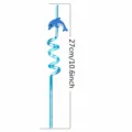Dolphin themed plastic spiral drinking straw for kids birthday party, length 27cm. - Dolphin