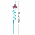 Funny marine animal spiral straw with cute pink octopus design for kids birthday party drinks. - Octopus