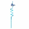 Cute whale spiral drinking straw 27cm children party drinkware colorful plastic straws - Whale