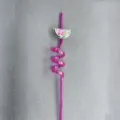 Creative pink spiral plastic drinking straw with cute watermelon sequin for party kids - Watermelon 2