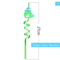 Halloween party decorative plastic spiral drinking straw with cute cartoon cat design 27cm - Style 3