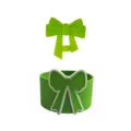 Siliconen rietje topper en kophoes set met strik voor Stanley beker, groene accessoires. - 2-delige set 3