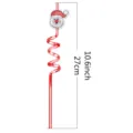 Christmas spiral straw with glitter Santa Claus topper 10.6 inch party drinkware - Santa Claus