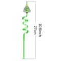 Christmas green spiral straw with glitter tree topper 10.6 inch party drink accessory - Christmas Tree