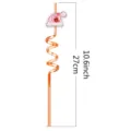 Christmas spiral straw with glitter Santa hat and bear topper 10.6 inch party decor - Christmas Hat