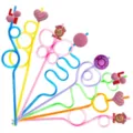 Cannucce da festa creative e colorate con simpatici ciondoli di pane e lettere per bambini. - Stile 1 / 24 Pezzi/Confezione