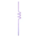 Reusable purple glitter plastic straw party supply curly hard PETG drinking straw detail - Style 3