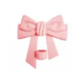 Pink bow silicone straw cover for 10mm reusable straws, cute dustproof cup accessory. - Pink