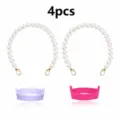 Pearl strap and silicone ring set, 4 pieces portable cup accessories handle chain for daily use. - Four-Piece Set / Combo 1 (Double Tree)