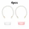 Pearl chain handle and silicone cup boot replacement accessories set for tumbler cup. - Four-Piece Set / Combo 2 (Double Wreath)