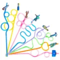 Colorful novelty shaped drinking straws with cute cartoon tool toppers for party drinks. - Style 1 / 24 Pcs/Set