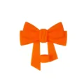 Close-up detail of vibrant orange silicone bow straw cover featuring a 10mm ring design. - Orange