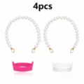Pearl cup chain and silicone sleeve set, portable water bottle handle accessories for daily use. - Four-Piece Set / Combo 4 (Tree And Gifts)