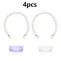 4pcs pearl cup chain straps with silicone rings set for water bottle handle portable - Four-Piece Set / Combination 5