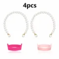Pearl chain handle and silicone protective boot 4pcs set for tumbler and cup accessories - Four-Piece Set / Combination 7