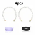 Pearl chain tumbler handle strap set with silicone rings, portable cup carrying accessory. - Four-Piece Set / Combination 9