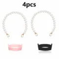 4pcs pearl bag straps and silicone cup sleeves set for portable tumbler and handbag use - Four-Piece Set / Combination 10