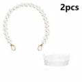Pearl cup strap and silicone ring set, portable hand carry chain for tumblers and mugs. - Two-Piece Set / White