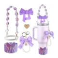 Détails de l'ensemble d'accessoires de tasse violette avec sangle crochet et chaîne. - Série 5