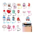 Cute cartoon medical nurse silicone straw cover topper fits Stanley cup tumbler daily use. - Style 1