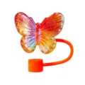 Copertura per cannuccia in silicone con farfalla in resina, tappo antipolvere 10 mm - Resina Colorata (Fig.8)