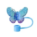 Copertura in silicone per cannnuccia con farfalla in resina blu tappo antipolvere 10mm - Glitter Blu (Fig.9)