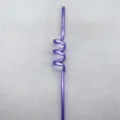 Purple spiral plastic straw, creative curved drinking straw for kids and party use. - Purple