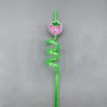 Creative sequin fruit shaped straw cute children curly plastic straw reusable bar milk tea - Strawberry