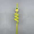 Creative pineapple straw with glitter, yellow curly plastic drinking straw for kids. - Pineapple
