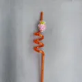 Cute plastic curly drinking straw with glitter strawberry fruit shape for daily drinks - Carrot