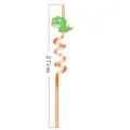 Children cute cartoon dinosaur reusable plastic spiral drinking straw supply 27cm - 1