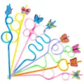 Colorful butterfly crazy plastic straw variant, cute cartoon drinking straw drink party. - Style 2