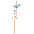 Cartoon dinosaur plastic spiral drinking straw, colorful reusable kids party straw 27cm - Style 3