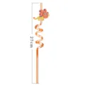 Reusable colorful plastic spiral drinking straw with cute cartoon dinosaur design 27cm - 6